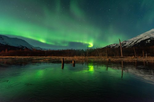 Aurora Borealis Over Kenai Waters