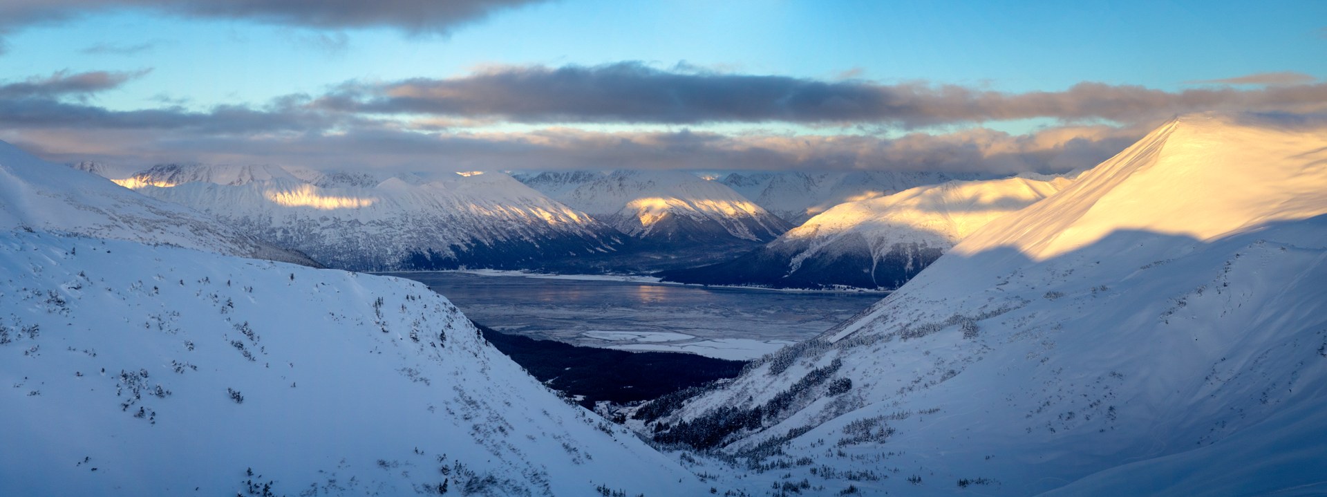 View of Girdwood and Turnagain Arm from Turnagain Ridge in the Chugach Mountains